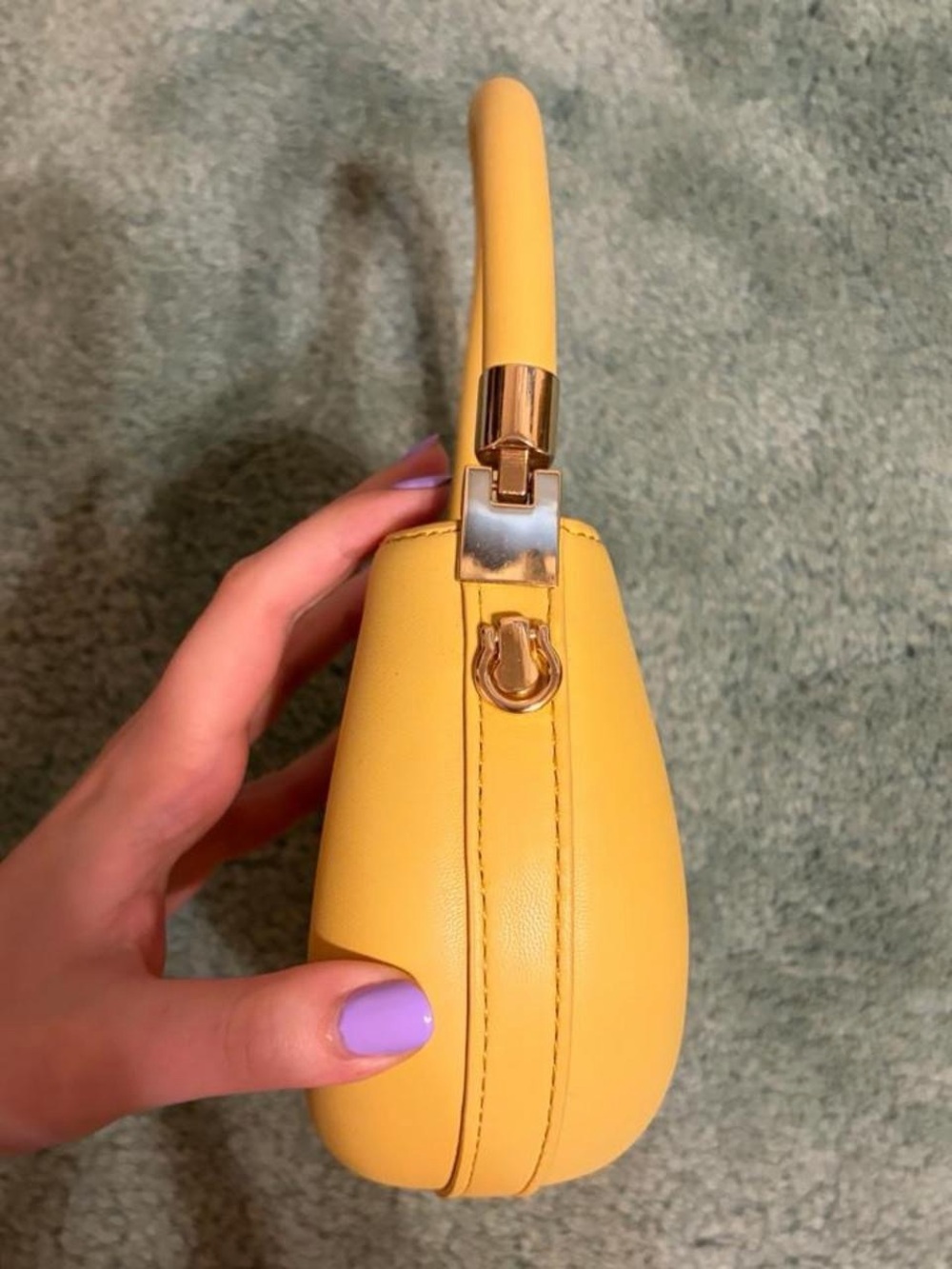 Melie Bianco Mustard Yellow Sculpted Top-Handle Mini Bag - Picture 3 of 8